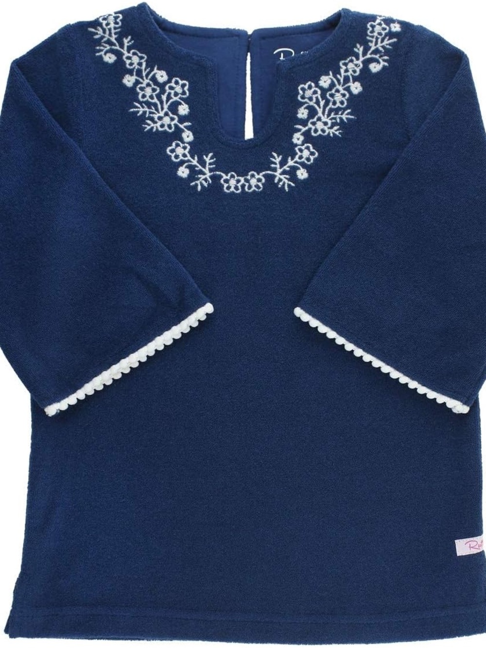 Ruffle Butts Navy Blue Terry Knit swim coverup